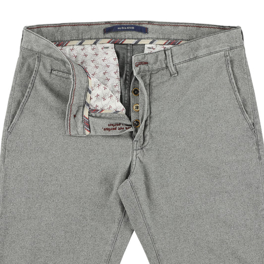  Grijze katoenen slim fit broek Atelier Noterman - 1727/710 