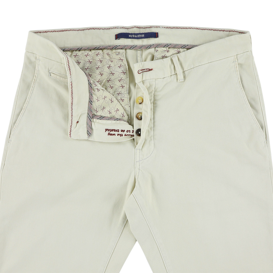 Offwhite cotton slim fit trousers Atelier Noterman - ATN05-A72 1803/778