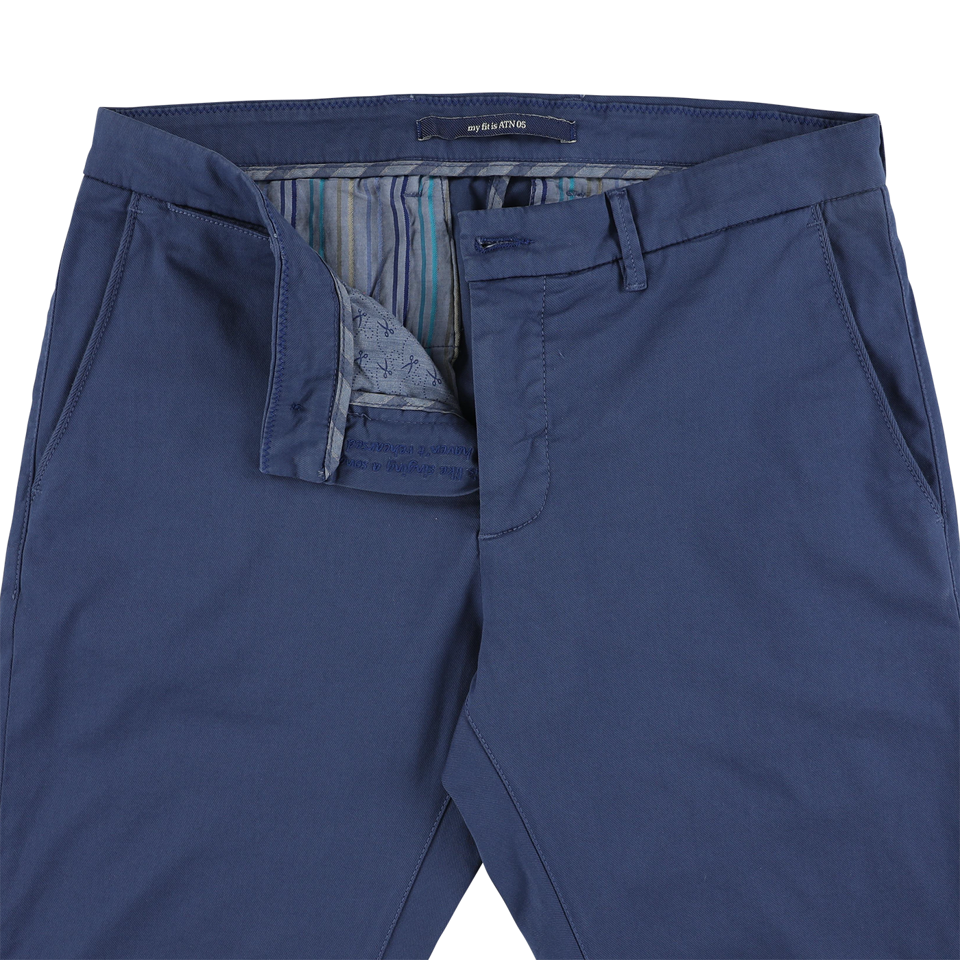 Blauwe katoenen slim fit broek Atelier Noterman - ATN05-A76-1589/266