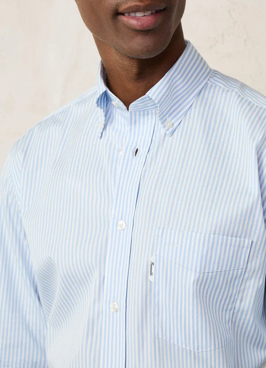 Light blue striped cotton regular fit shirt Façonnable - FM301828/522