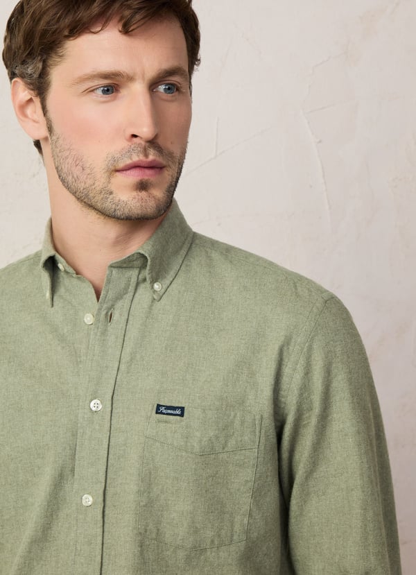 Green flannel regular fit shirt Façonnable - FM301863/730