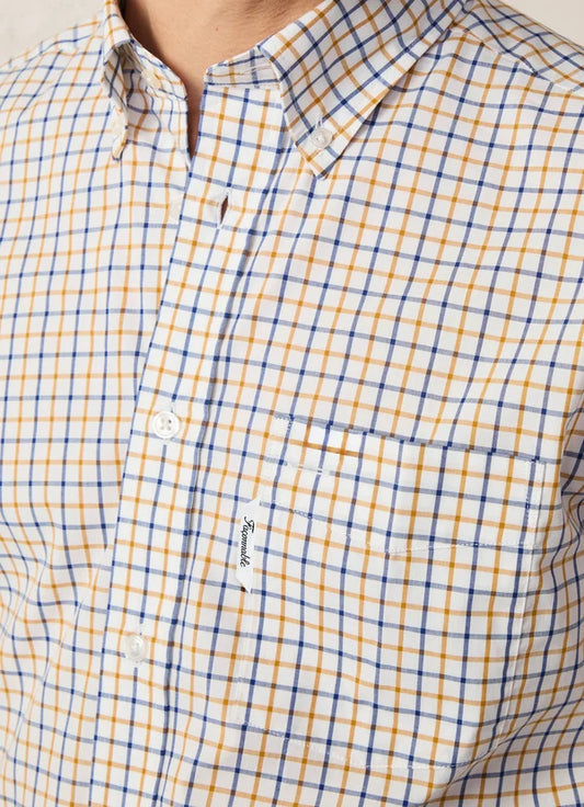 Yellow checkered cotton regular fit shirt Façonnable - FM301913/5AT