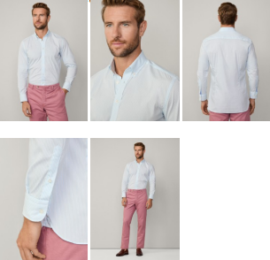 Blauw gestreept slim fit overhemd Hackett - HM3010261/513