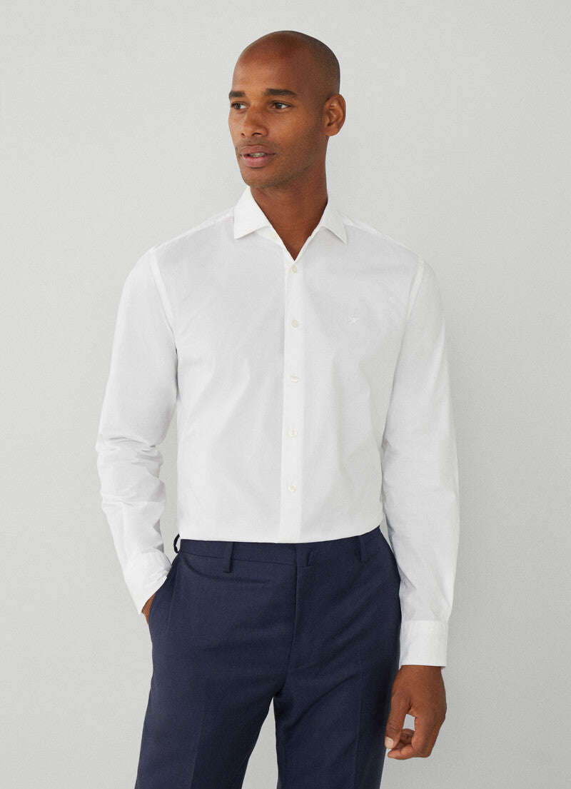  Lichtblauw katoenen stretch slim fit overhemd Hackett - HM309822/513 