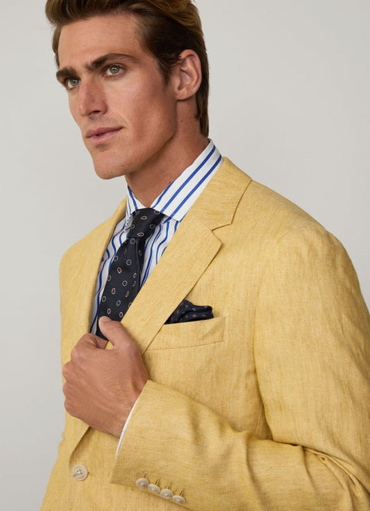 Yellow linnen slim fit jacket Hackett - HM443515R-043