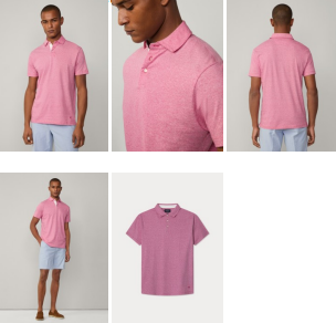 Raspberry cotton linnen classic fit polo Hackett - HM563438/343