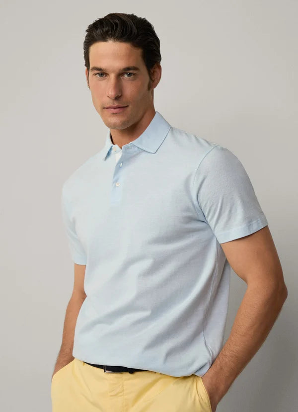 Aqua katoenen linnen classic fit polo Hackett - HM563438/507