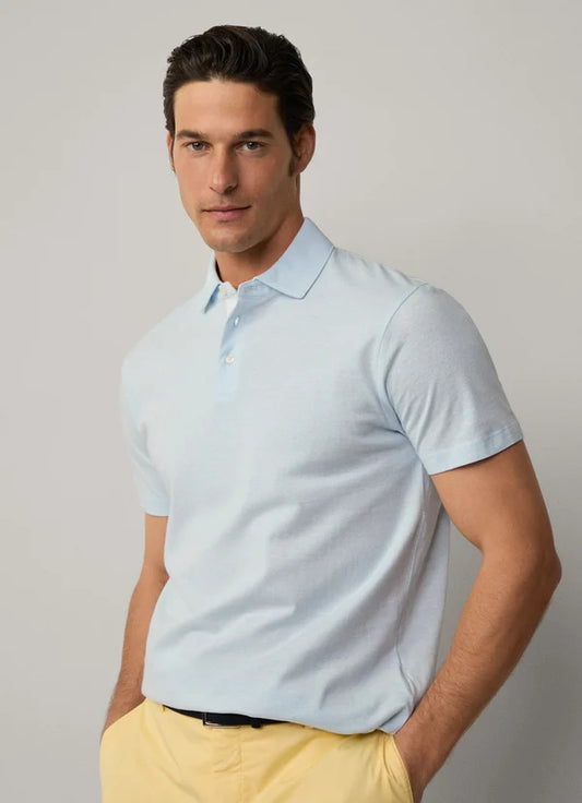 Aqua katoenen linnen classic fit polo Hackett - HM563438/507