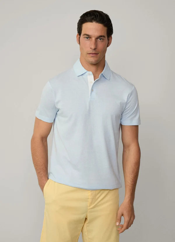 Aqua katoenen linnen classic fit polo Hackett - HM563438/507