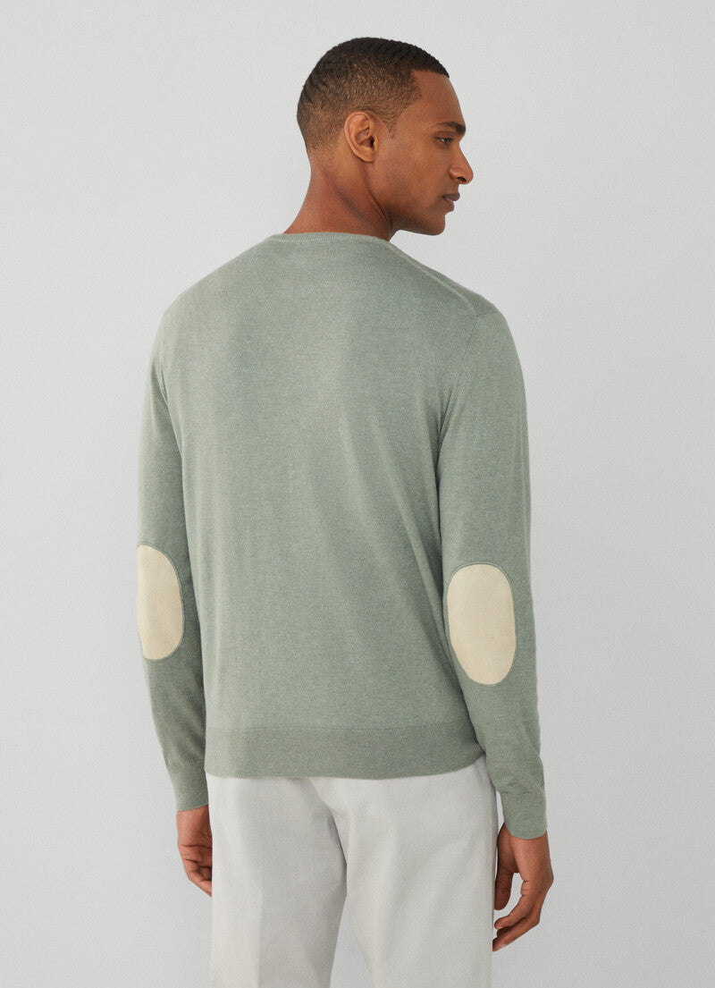 Green cotton cashmere crew neck pullover Hackett - HM703085/703