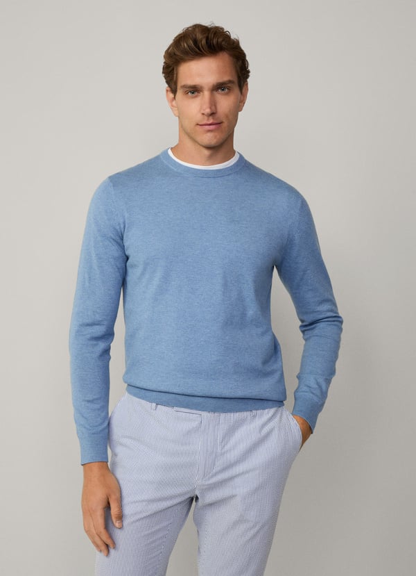 Raspberry cotton cashmere crew neck pullover Hackett - HM703314/280