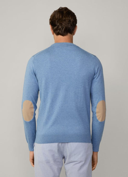 Blue cotton cashmere crew neck pullover Hackett - HM703314/529