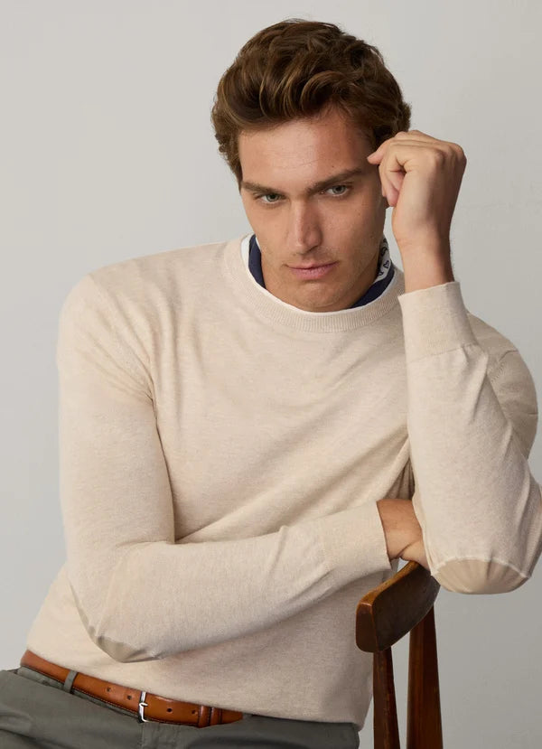 Raspberry cotton cashmere crew neck pullover Hackett - HM703314/280