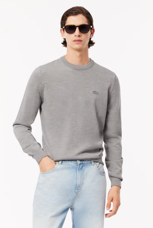 Light grey woolen crew neck pullover Lacoste - AH1969-43/YRD