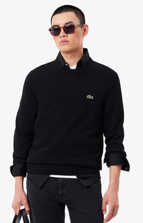 Black cotton crew neck pullover Lacoste - AH1985-51/031