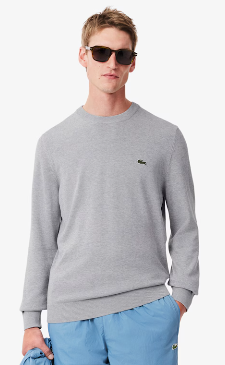 Lichtgrijze pullover met ronde hals Lacoste - AH1985-51/CCA