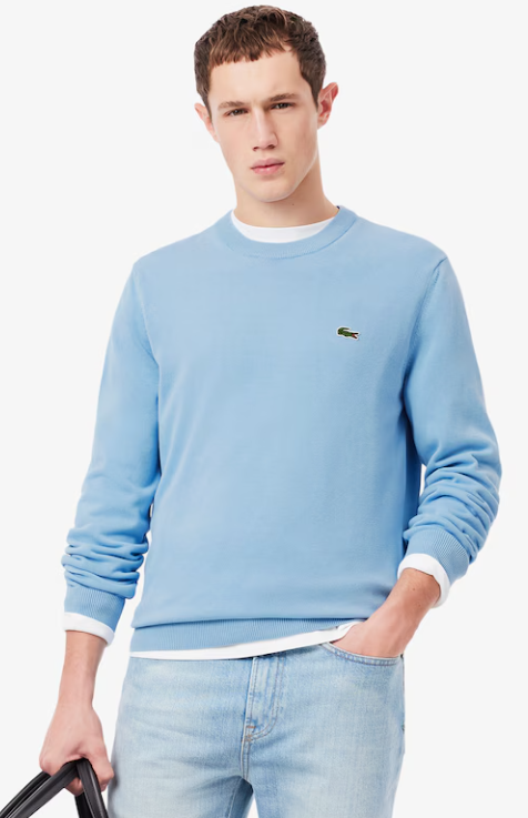 Lichtgrijze pullover met ronde hals Lacoste - AH1985-51/CCA