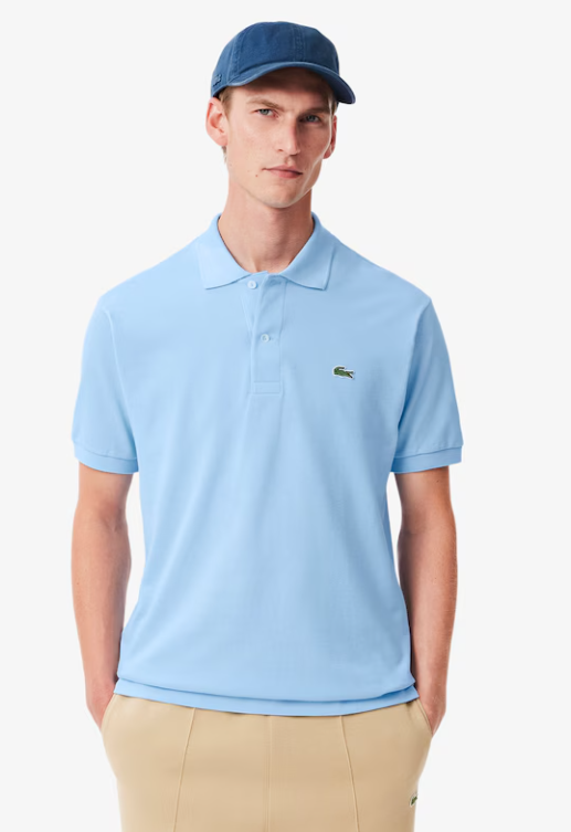 Aqua katoenen polo van Lacoste - L1212-51/T01