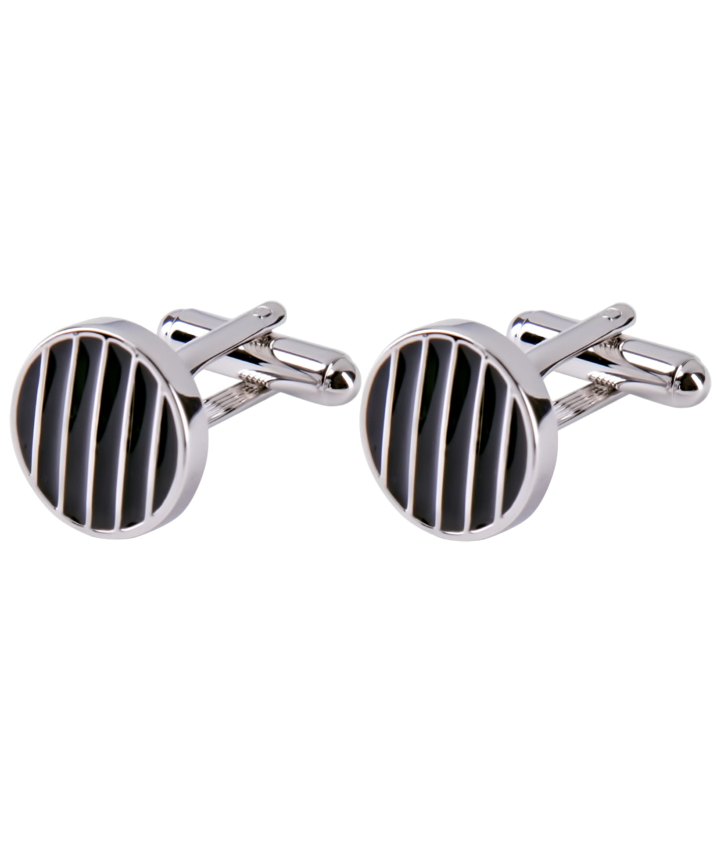 Black silver round cufflinks Profuomo - PP3MAE301A