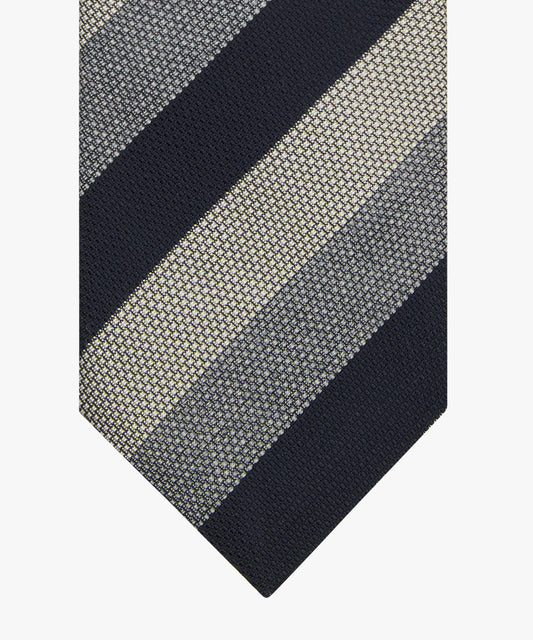 Navy grey striped silk tie Profuomo - PPVA3001C