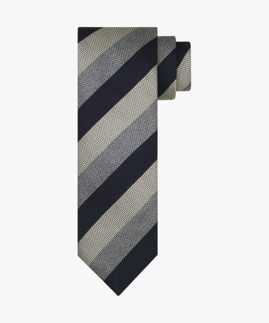 Navy grey striped silk tie Profuomo - PPVA3001C