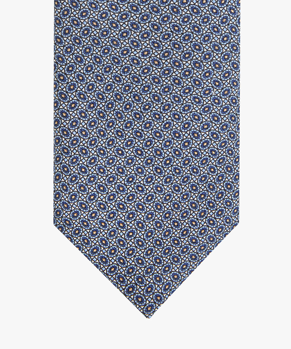 Blue silk tie with print Profuomo - PPVA30012B