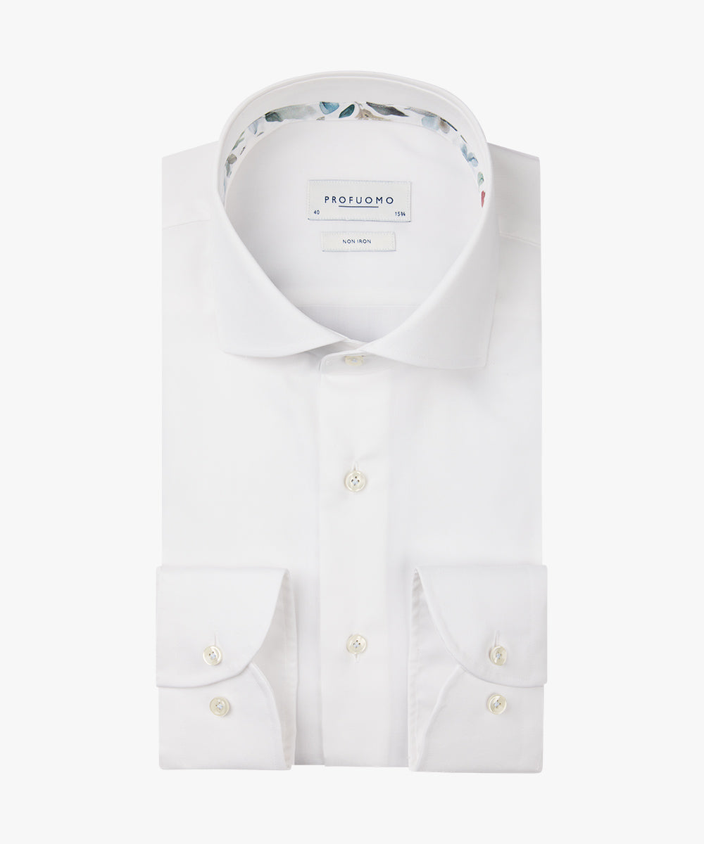 White cotton slim fit shirt Profuomo - PPVH30003A