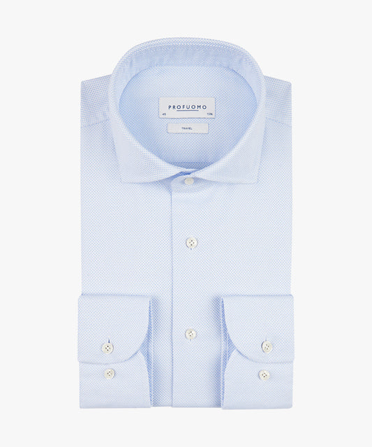 Light blue structured cotton slim fit shirt Profuomo - PPVH30015A