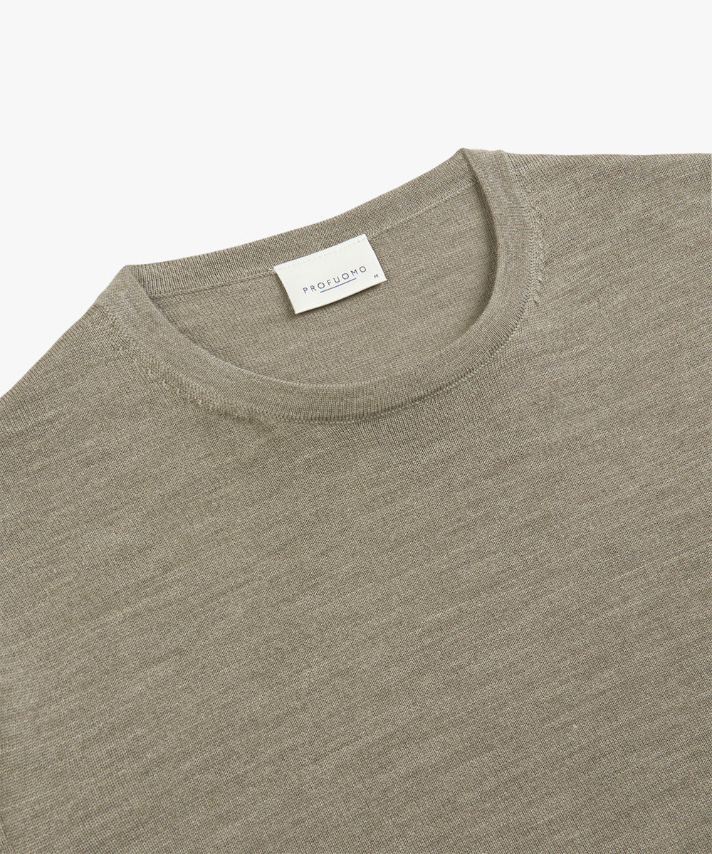 Grey merino crew neck pullover Profuomo - PPVJ30001G-H-F-C