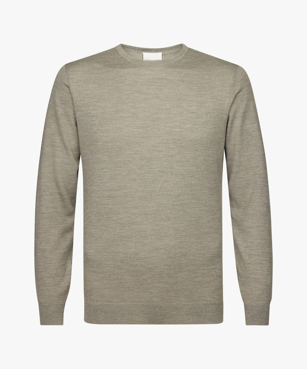 Light green merino crew neck pullover Profuomo - PPVJ30001G-H-F-C