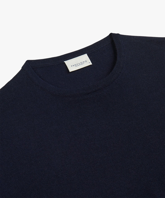 Navy merino crew neck pullover Profuomo - PPVJ30001G-H-F-C