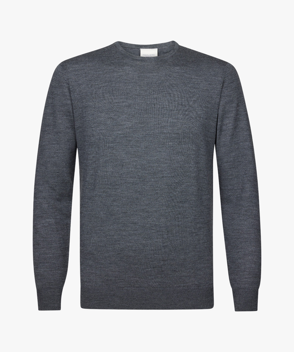 Marineblauwe merino crew neck pullover Profuomo - PPVJ30001G-H-F-C