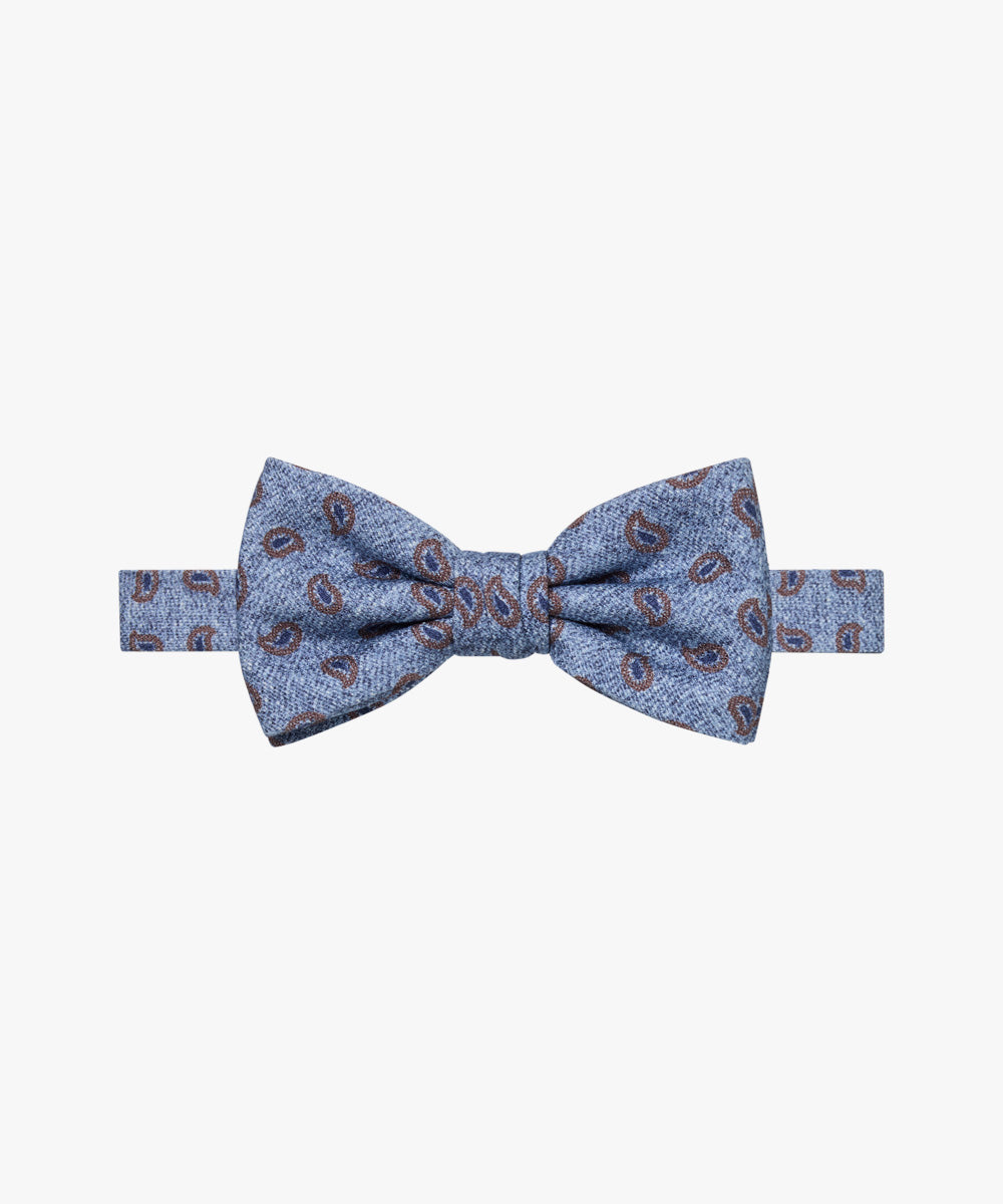  Blauw grijze zijden vlinderdas met paisley print Profuomo - PPVV30014B 