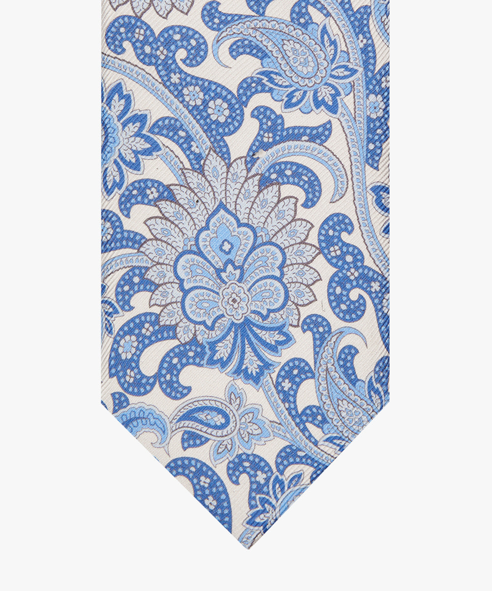 Blauwe zijden stropdas met paisley Profuomo - PPWA10033A