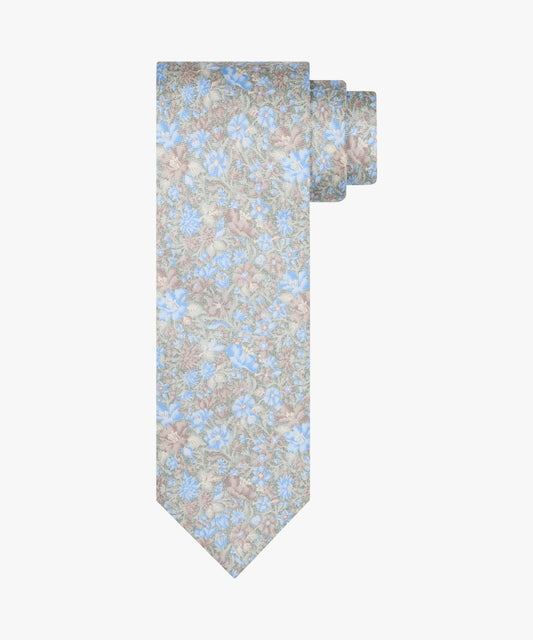 Light green silk tie with flowers Profuomo - PPWA10046A-D