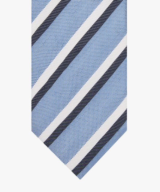 Blue striped linnen silk tie Profuomo - PPWA10076A