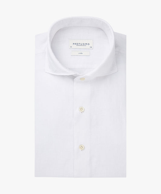 White linnen slim fit shirt Profuomo - PPWH10020A-B-C-G