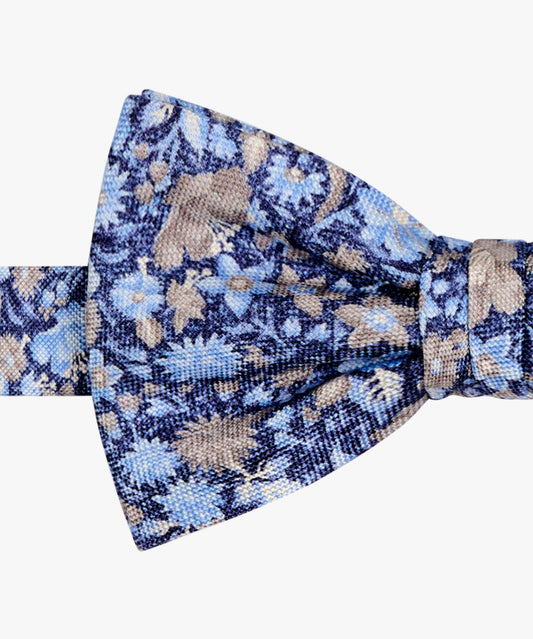 Navy silk bowtie with flowers Profuomo - PPWV10046A-D