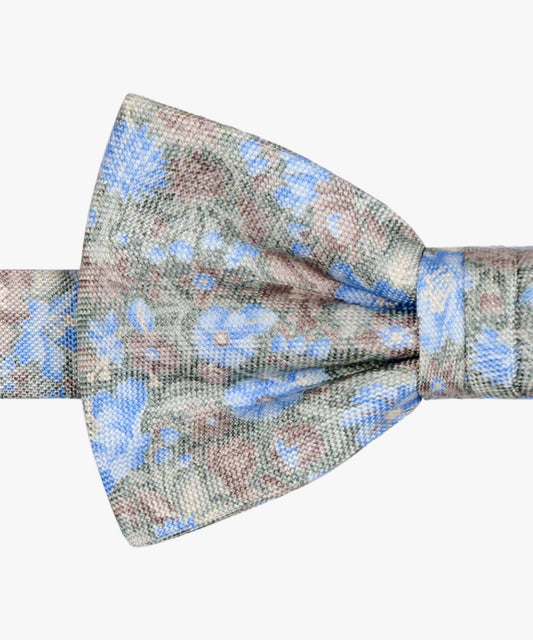 Light green silk bowtie with flowers Profuomo - PPWV10046A-D