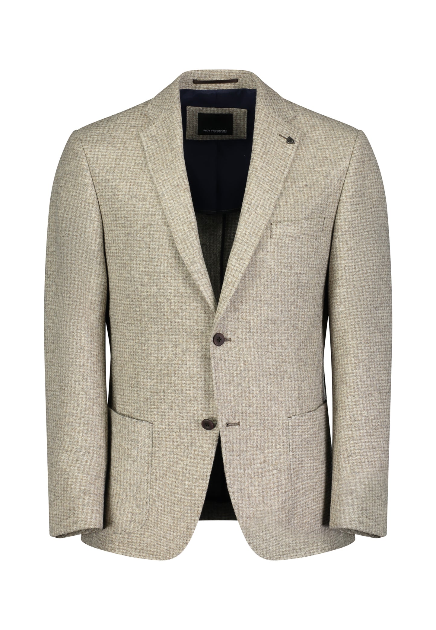  Taupe geruite slim fit jas Roy Robson - 13520/A250 