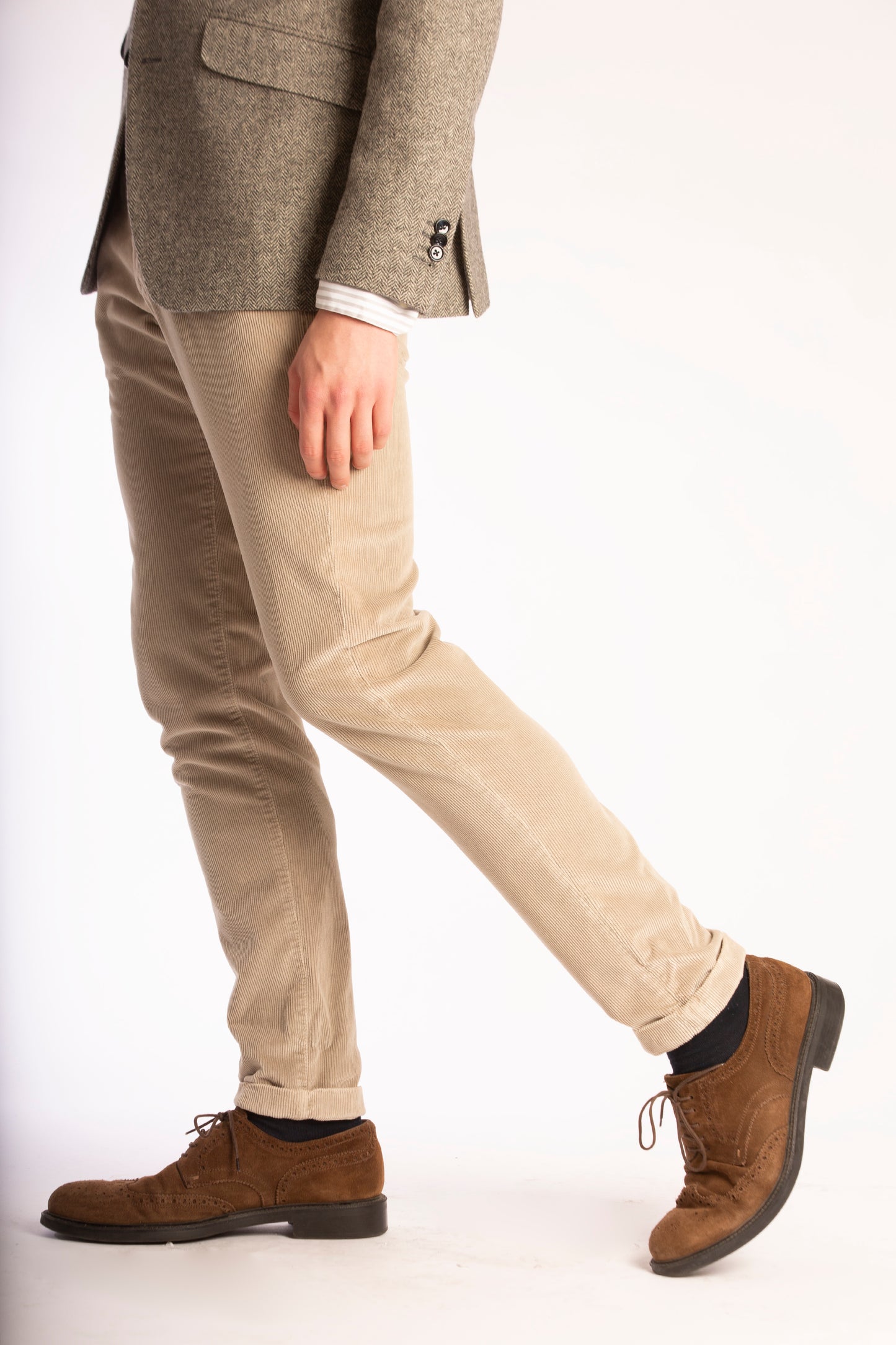 Beige corduroy slim fit trousers Zilton - Sidney-P 58/412