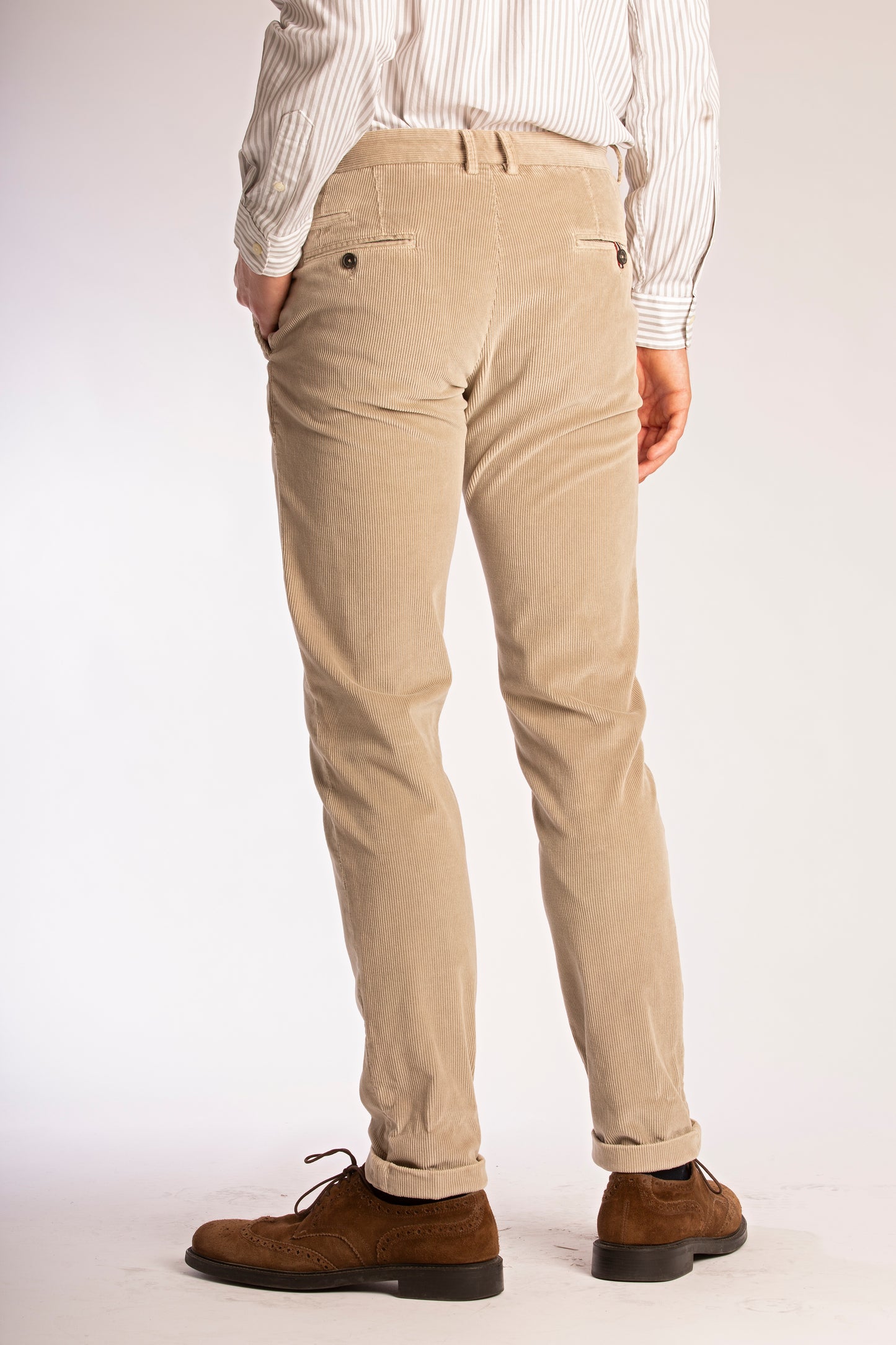 Beige corduroy slim fit trousers Zilton - Sidney-P 58/412