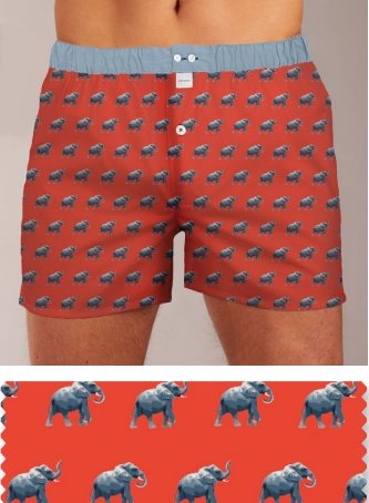 Red boxershort with elephants Sixtine's - Anne