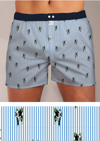 Light blue boxershort with dogs Sixtine's - Eve