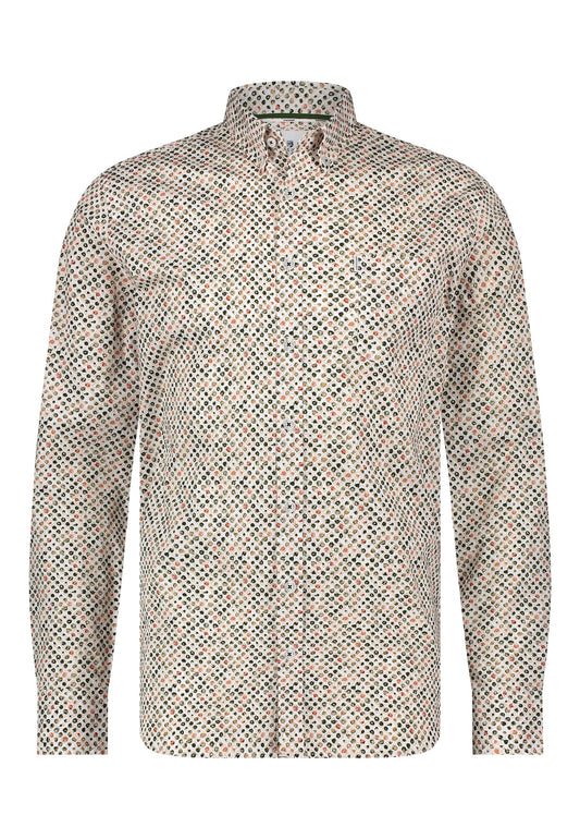 Rust cotton regular fit shirt with dots State of Art - 24244/1139