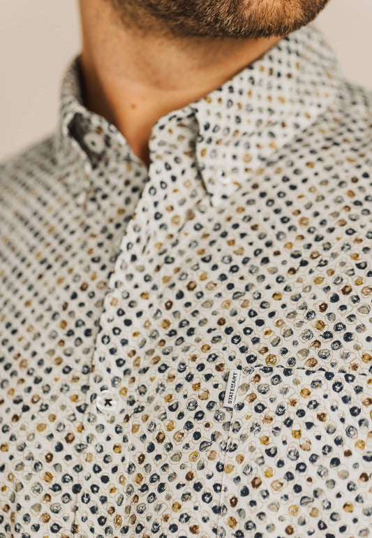 Camel cotton regular fit shirt with dots State of Art - 24244/1184