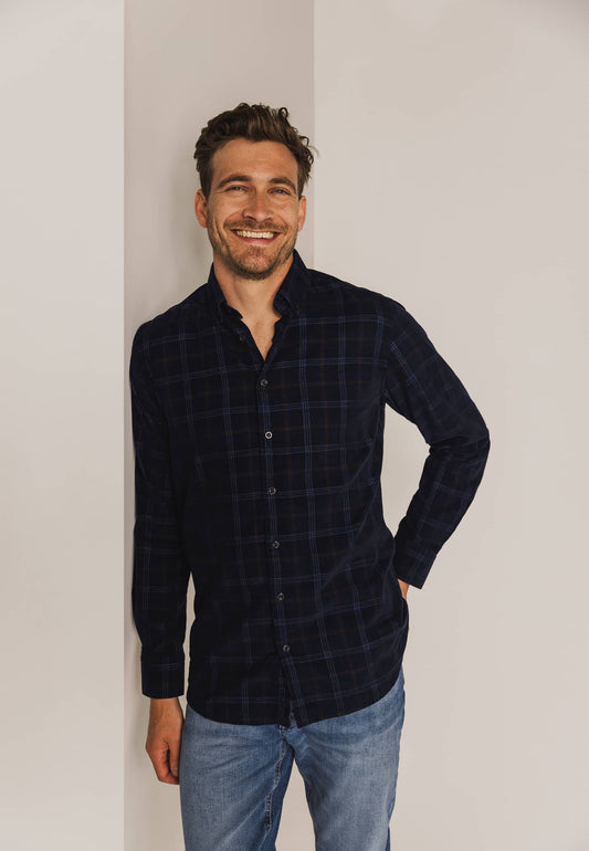 Navy checkered regular fit shirt State of Art - 24224/5953