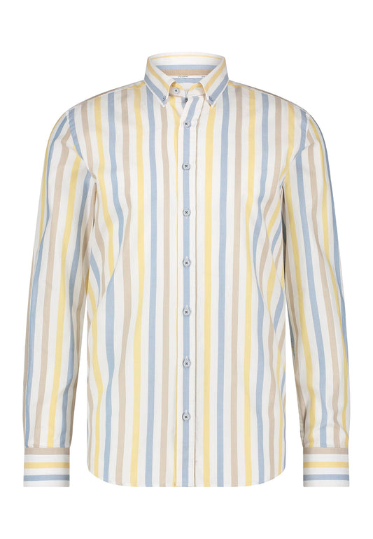 Yellow striped cotton regular fit shirt State of Art - 15320/1156