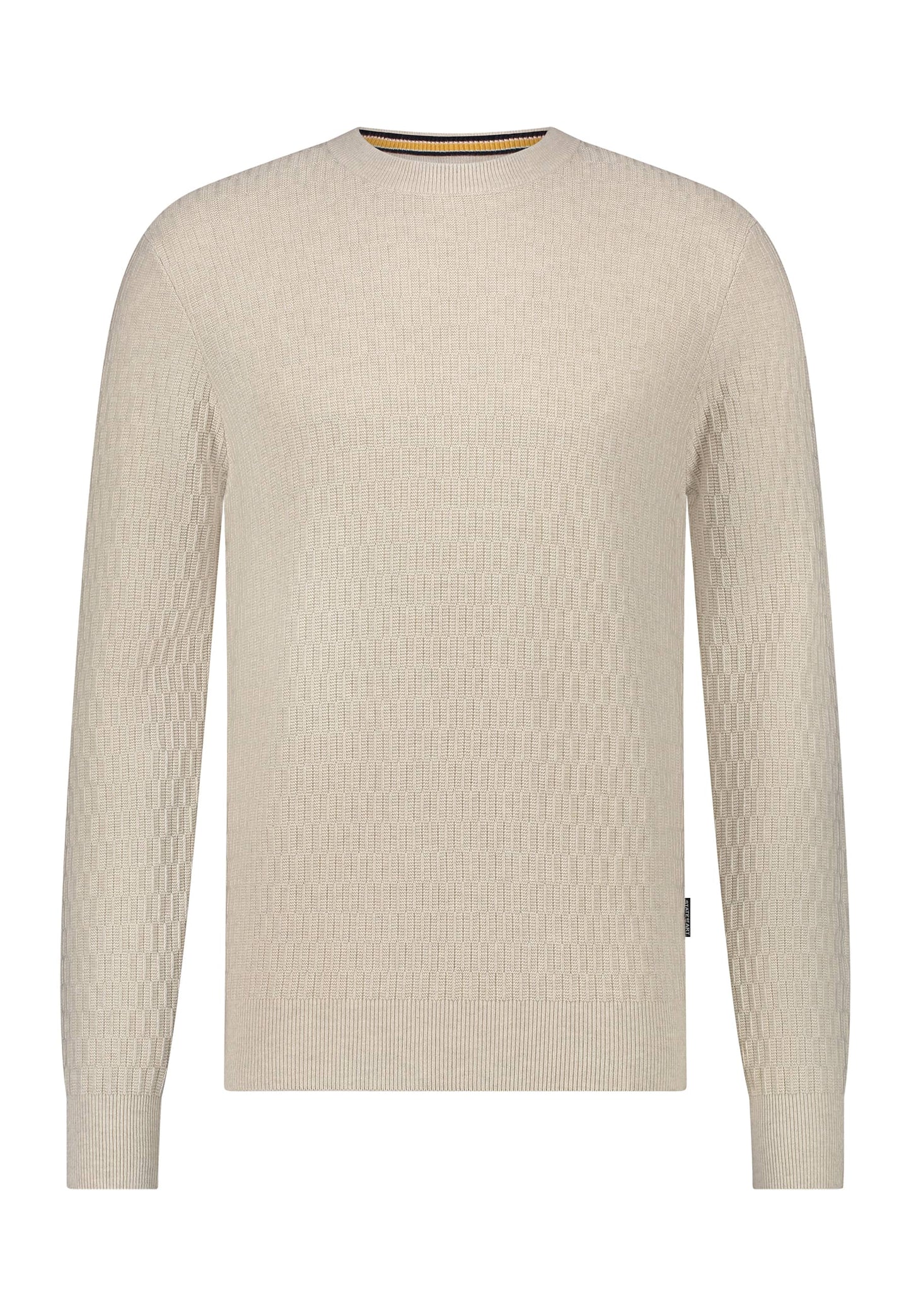 Sand structured crew neck cotton pullover State of Art - 15059/1400