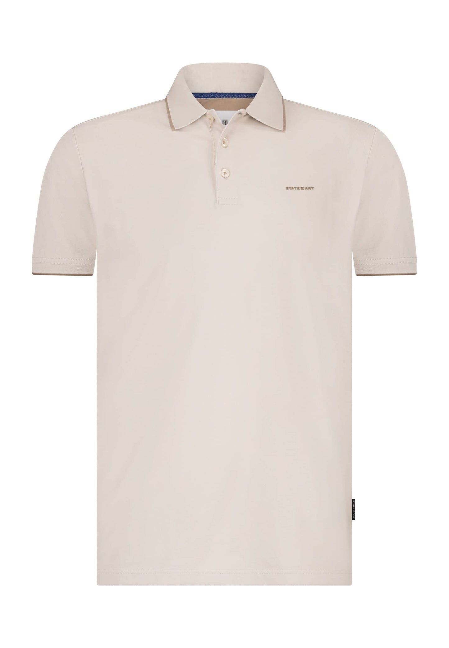 Beige katoenen regular fit polo State of Art - 15400/1400